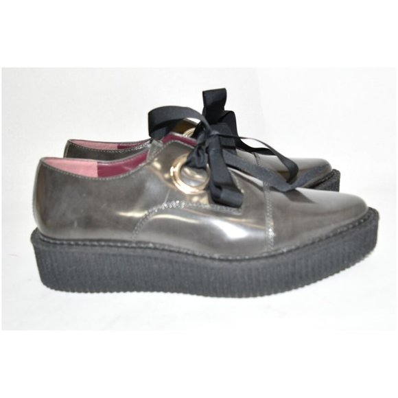 MARC JACOBS Kent pointy OXFORD PLATFORM Creeper Loafer Leather Grey 38 - Picture 4 of 8